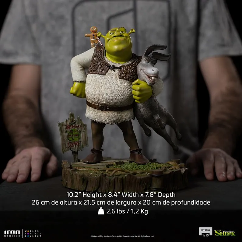 Iron Studios Shrek, Donkey and The Gingerbread Man Deluxe 1/10 Art Scale Statue